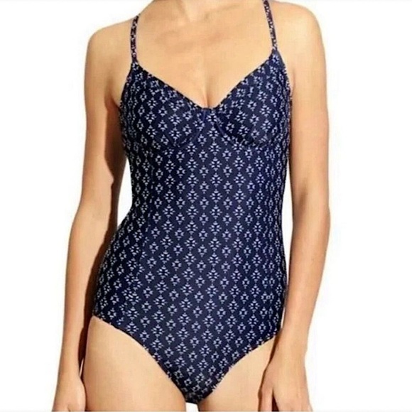 Athleta Kaimana Navy One Piece Swimsuit 36 B/C - Picture 1 of 14